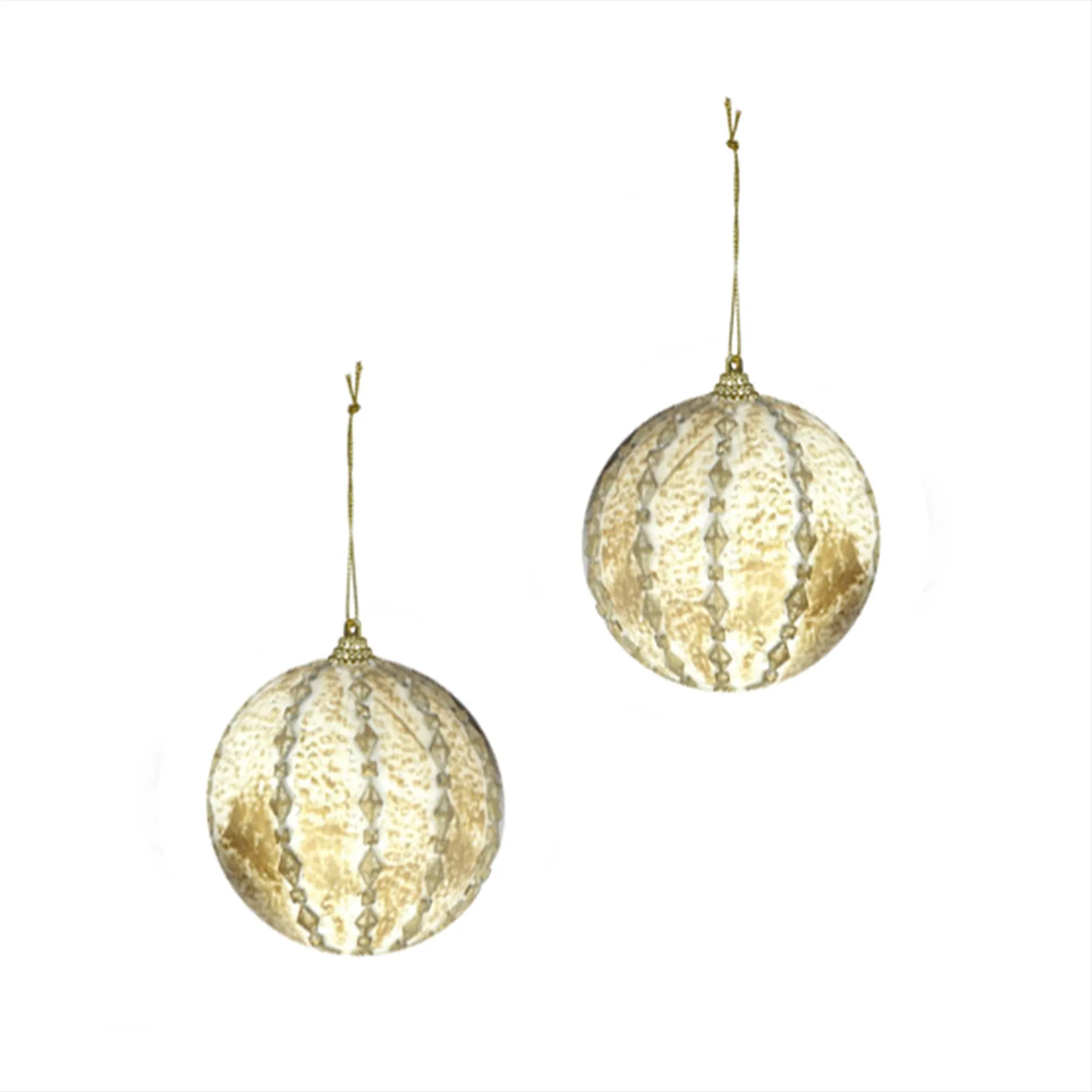 10CM BALL WITH STUD ACCENTS (2 PCS)