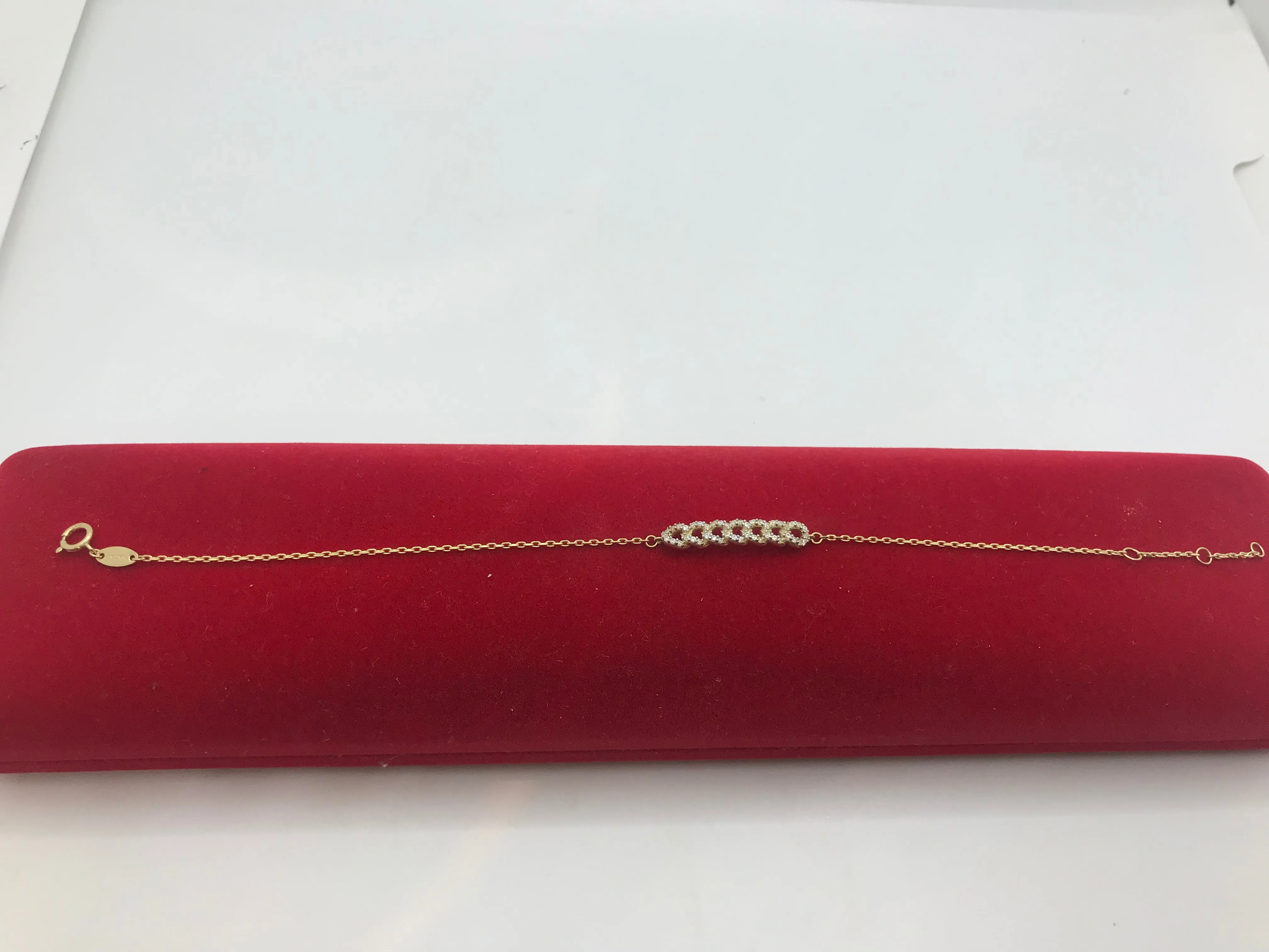 10k CZ stone gold bracelet
