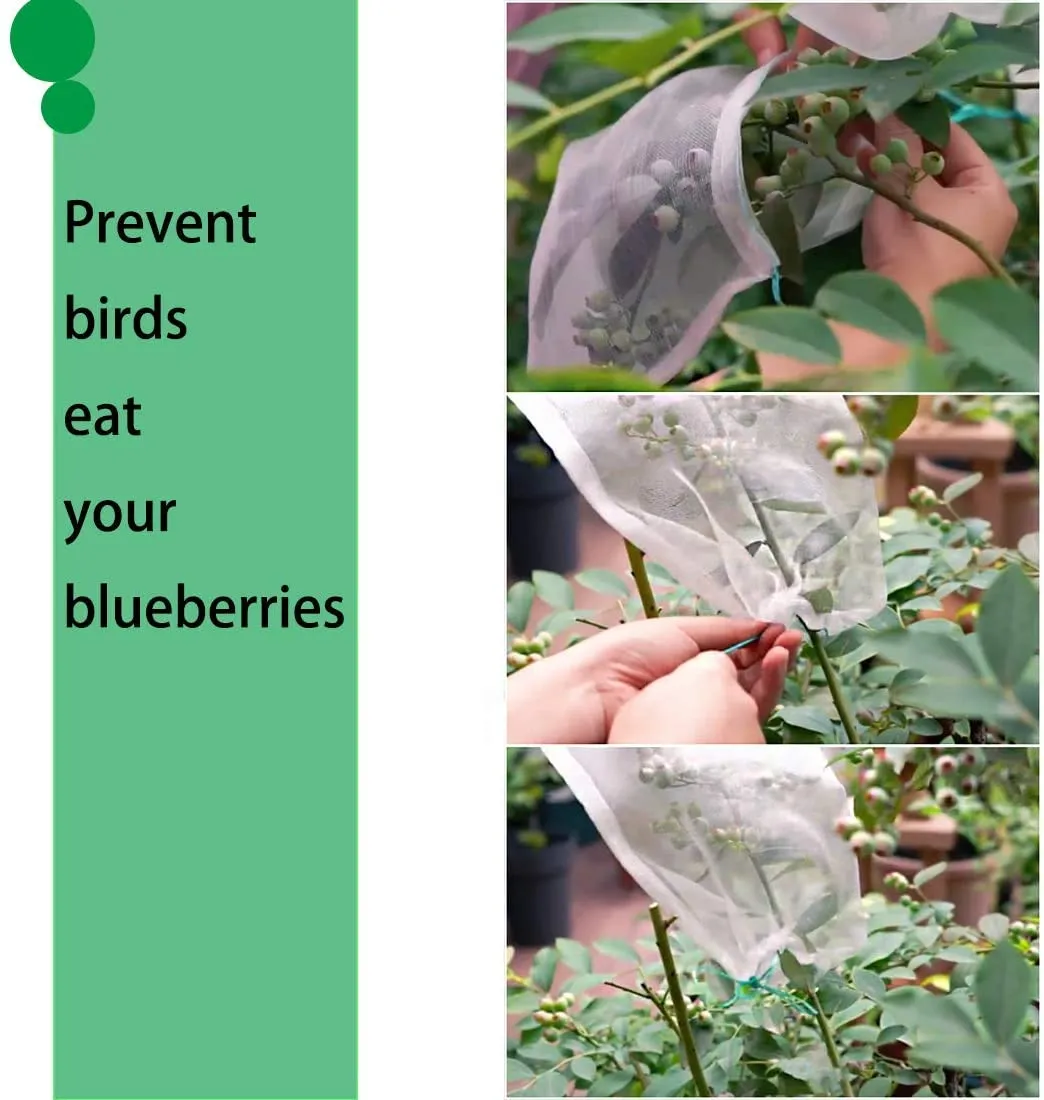 20Pcs Fruit Protection Nylon Mesh Net Bags with Drawstring-XL