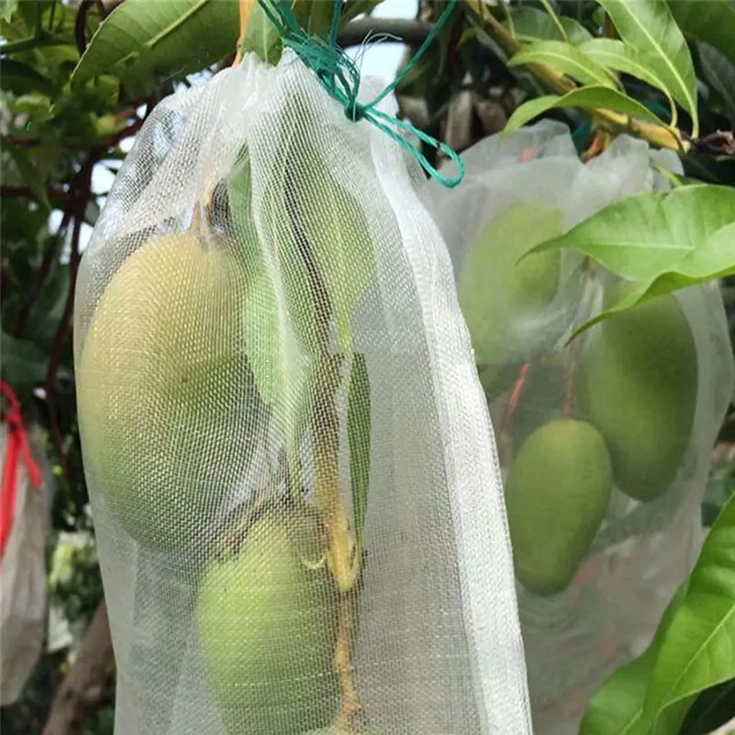 20Pcs Fruit Protection Nylon Mesh Net Bags with Drawstring-XL