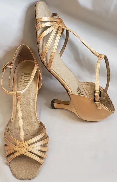 2.5" Nicola -- Women's T-Strap Latin Sandal -- Rose Satin