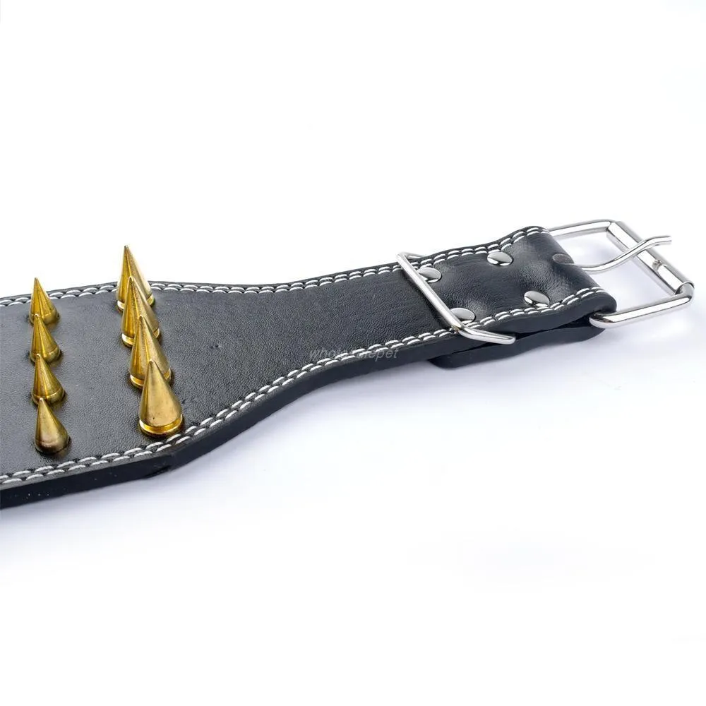 3 inch Leather Spike Studded Dog Collar
