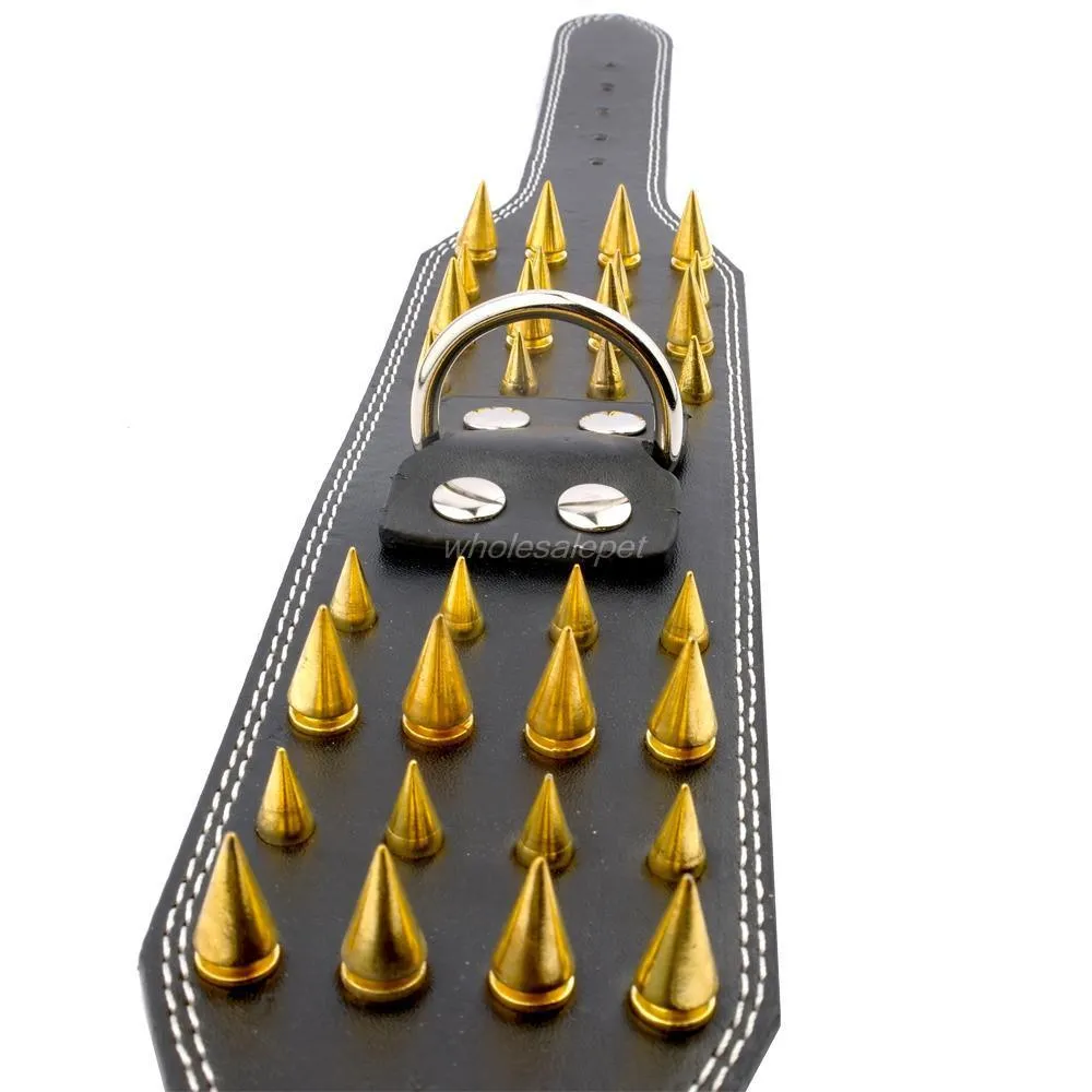 3 inch Leather Spike Studded Dog Collar