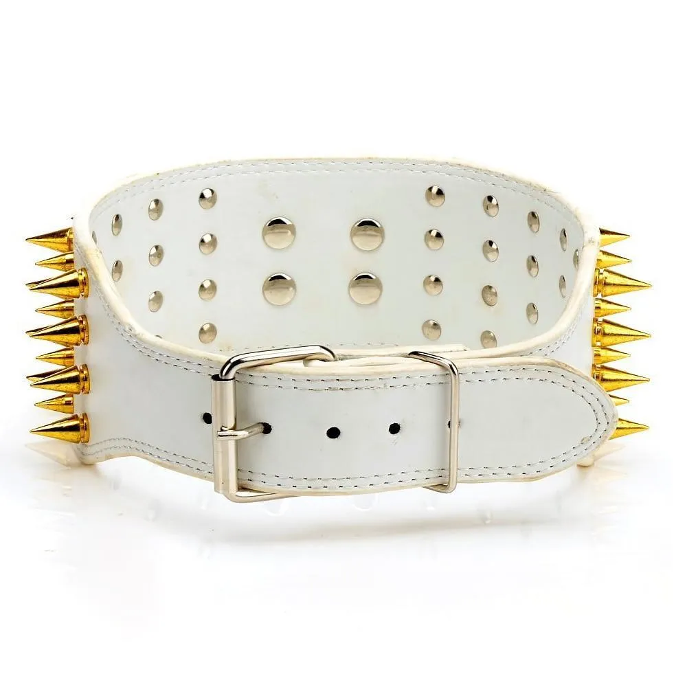3 inch Leather Spike Studded Dog Collar