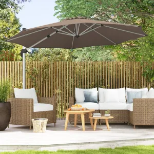 325 cm Outdoor Patio Umbrella with 360° Rotation-Brown
