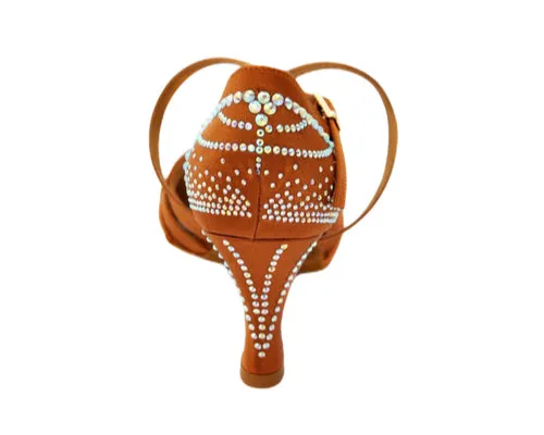 584 Satin Tan Strass in Bronze