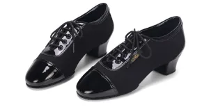 AILIANWU.L001BE BOYS LATIN SPLICING LEATHER DANCE SHOES