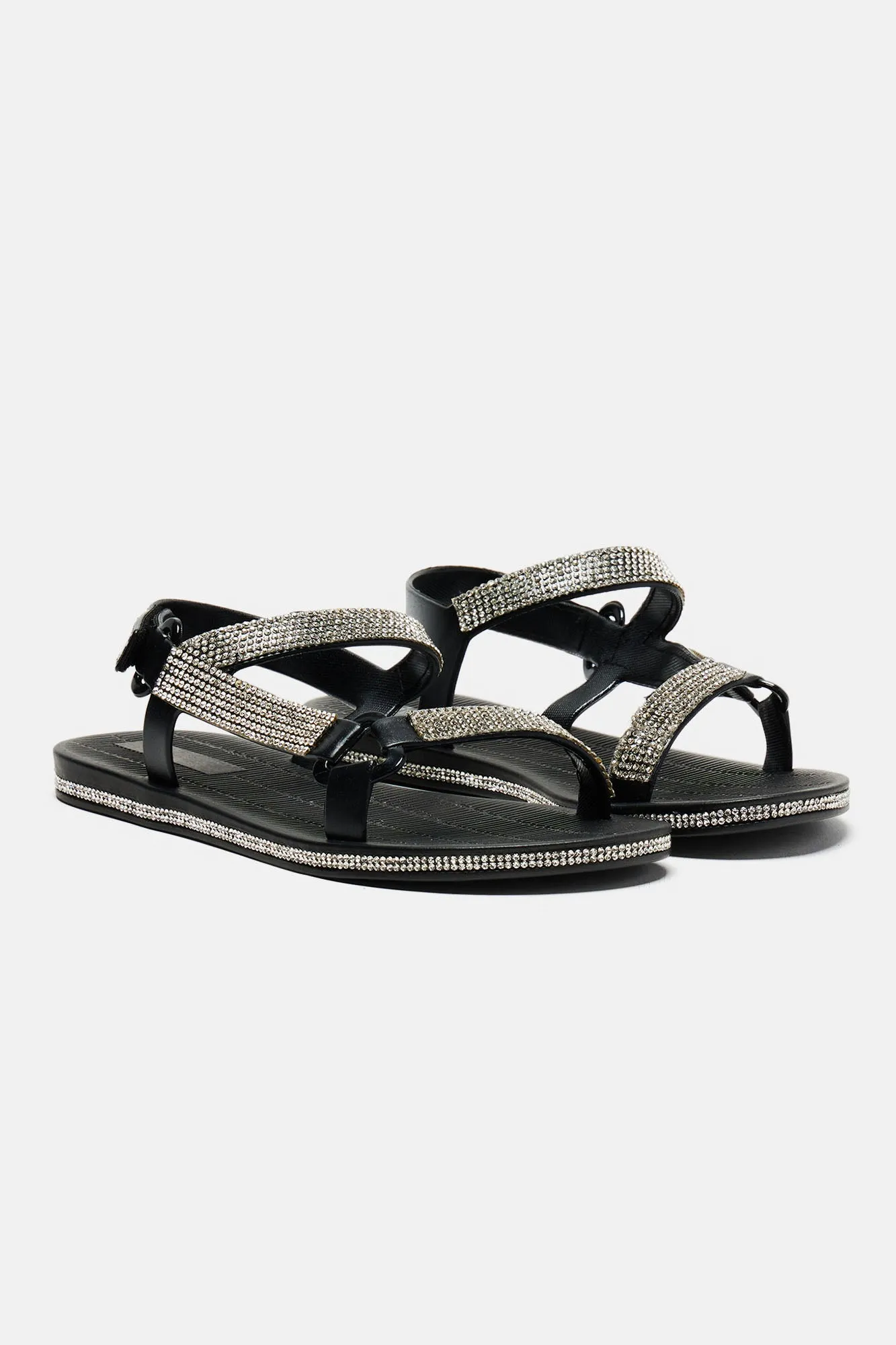 All Good Here Flat Sandals - Black