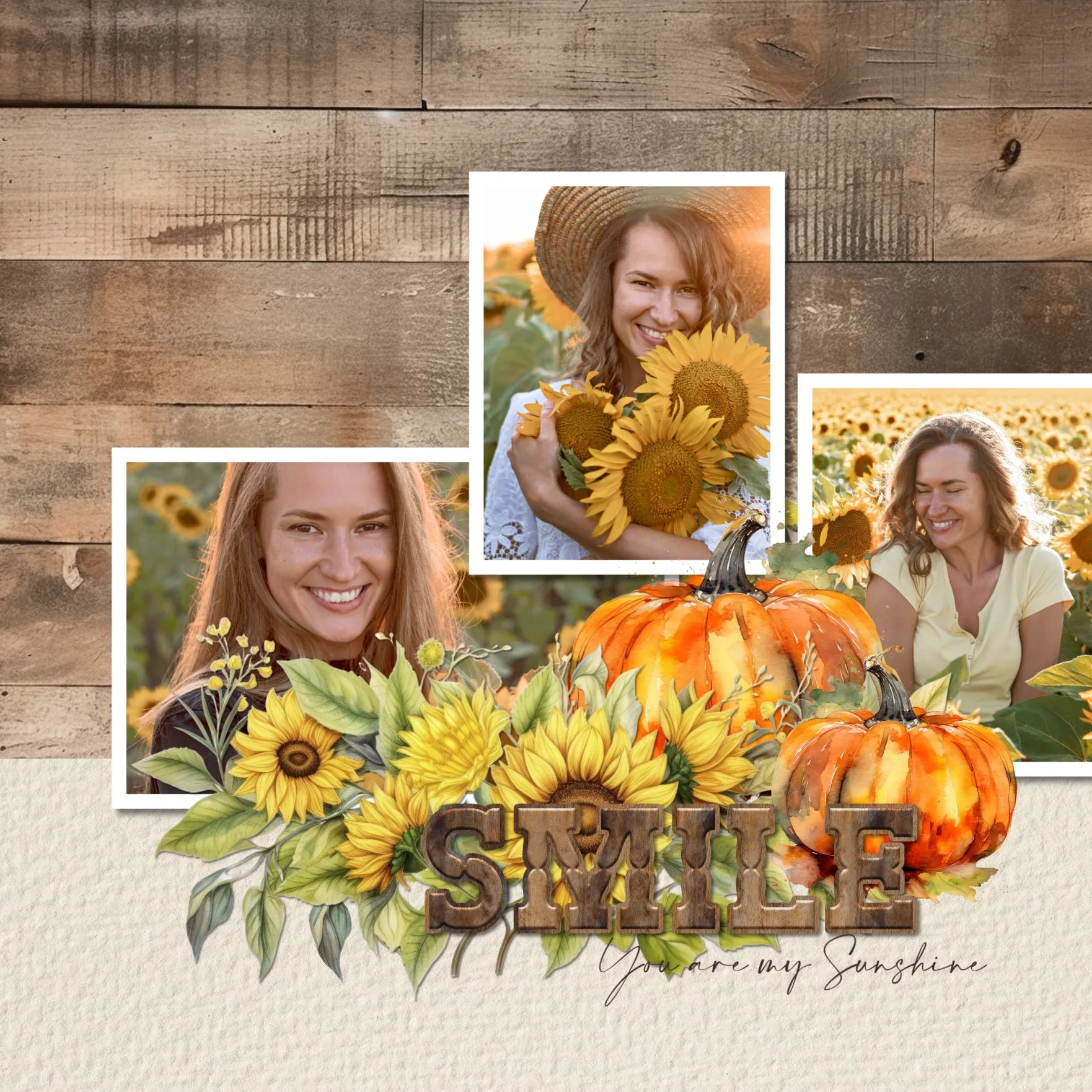Autumn Watercolor Elements Digital Scrapbook Kit