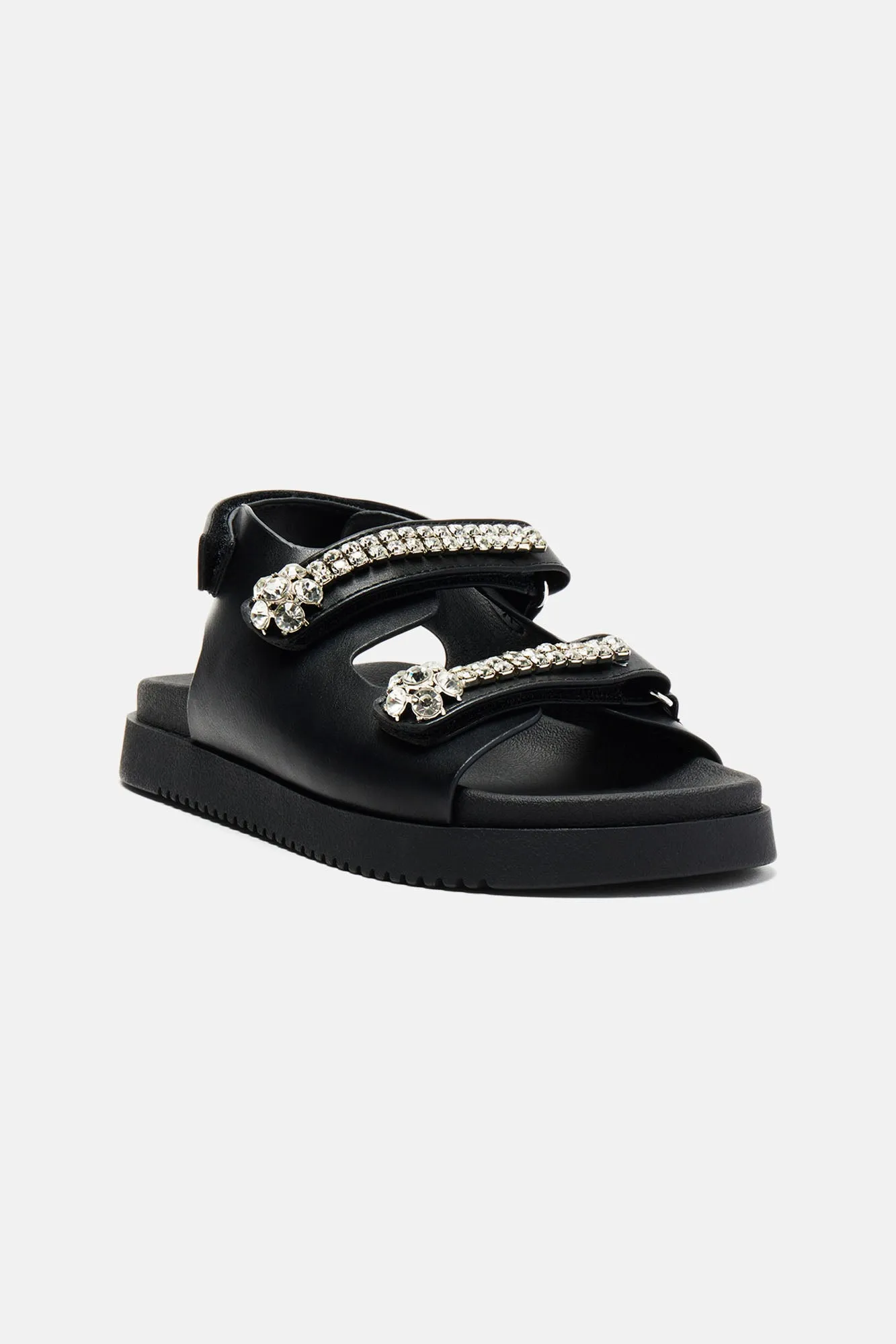 Averie Flat Sandals - Black