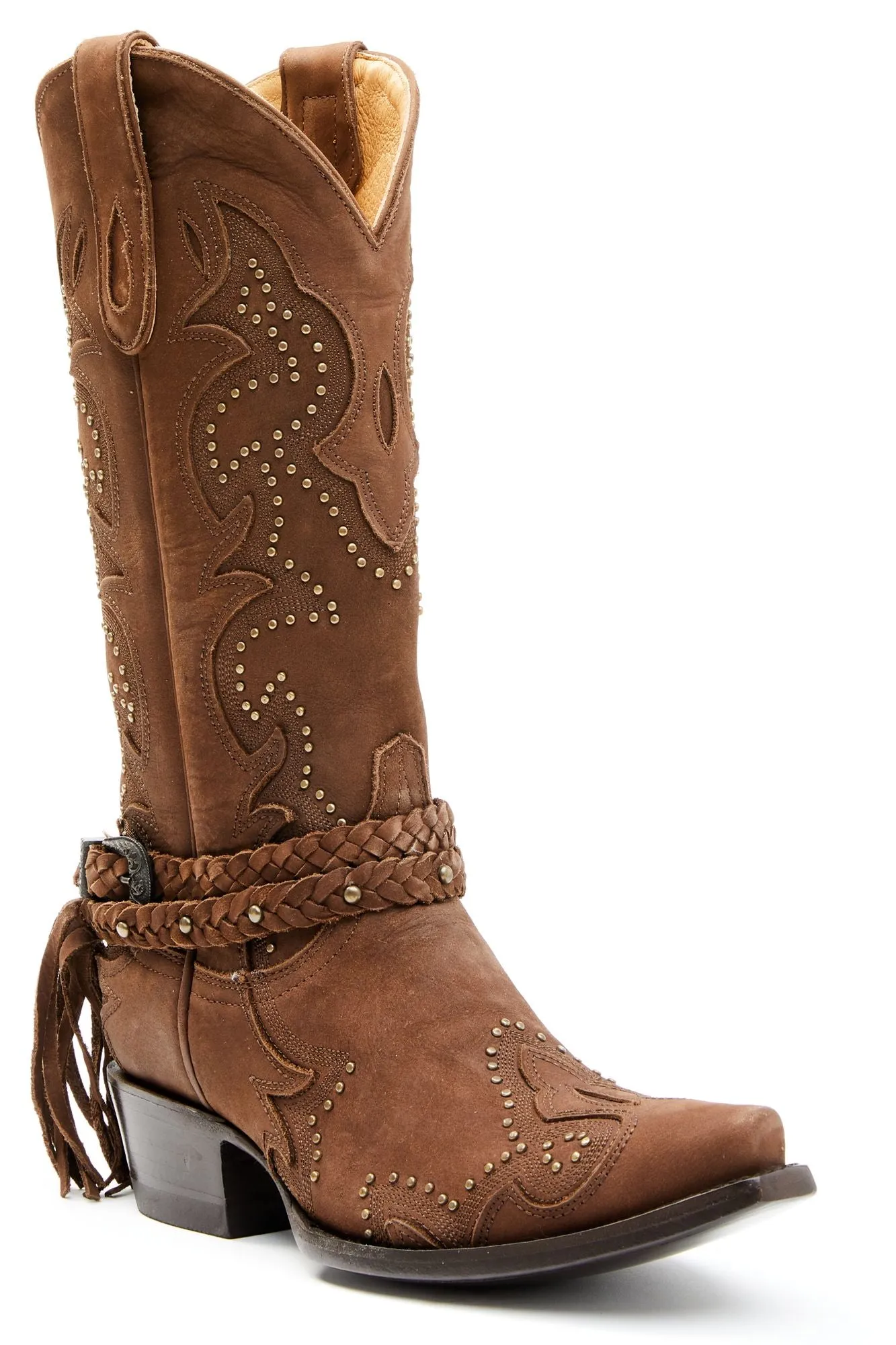 Barfly Brown Western Boots - Snip Toe