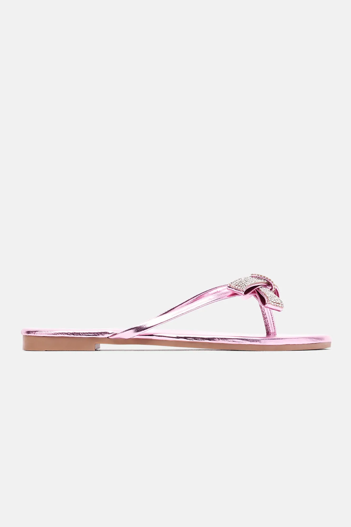 Belle Embellished Flip Flops - Pink
