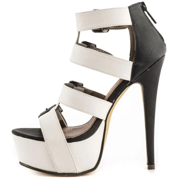 Belt Buckle Platform High Heel Roman Sandals