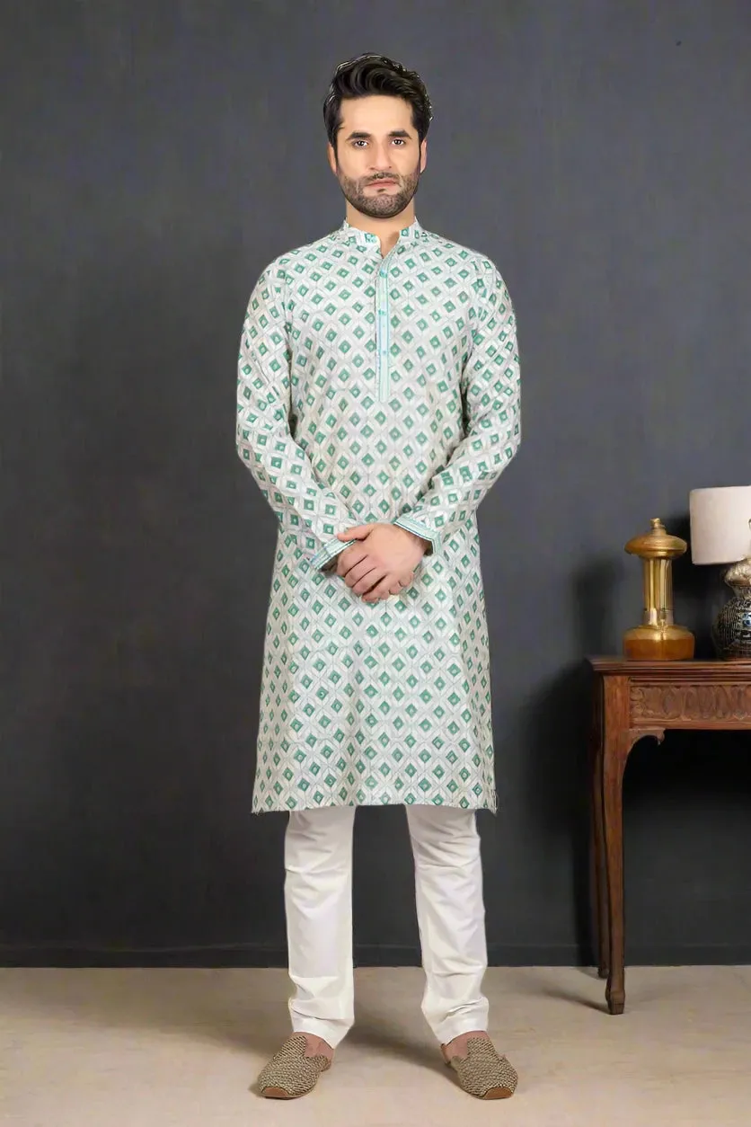 Blue Chanderi Kurta
