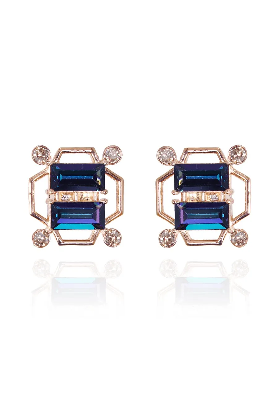 Blue Swarovski Tap Cufflinks