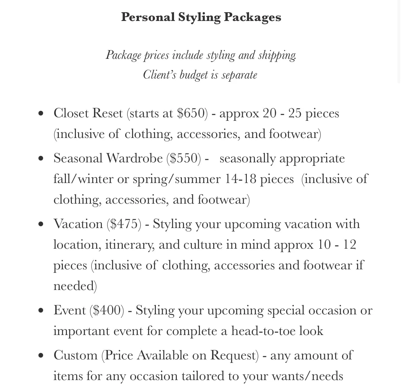 Book a Styling Consultation