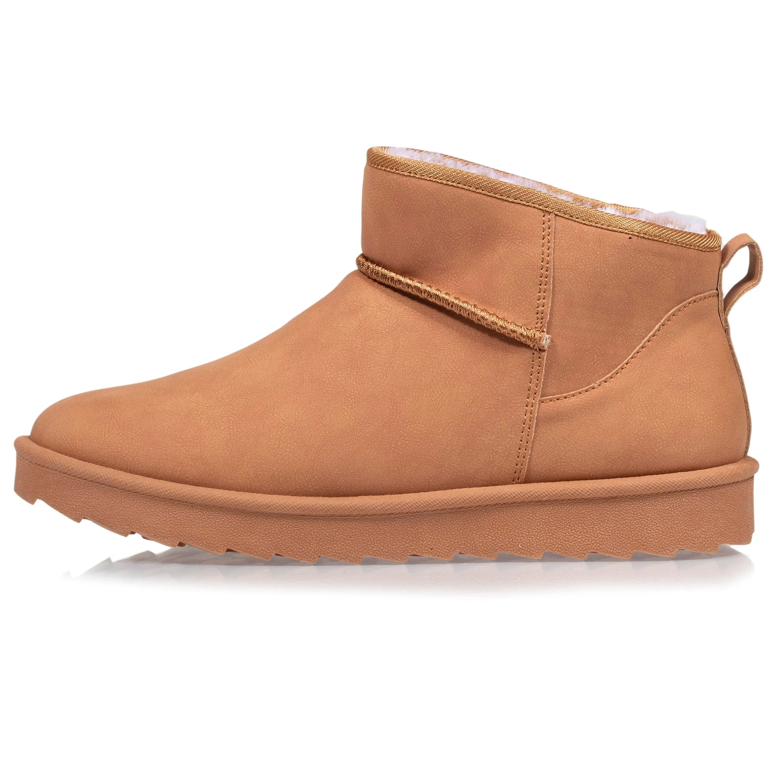 Bottines basses Femme imitation fourrure Camel