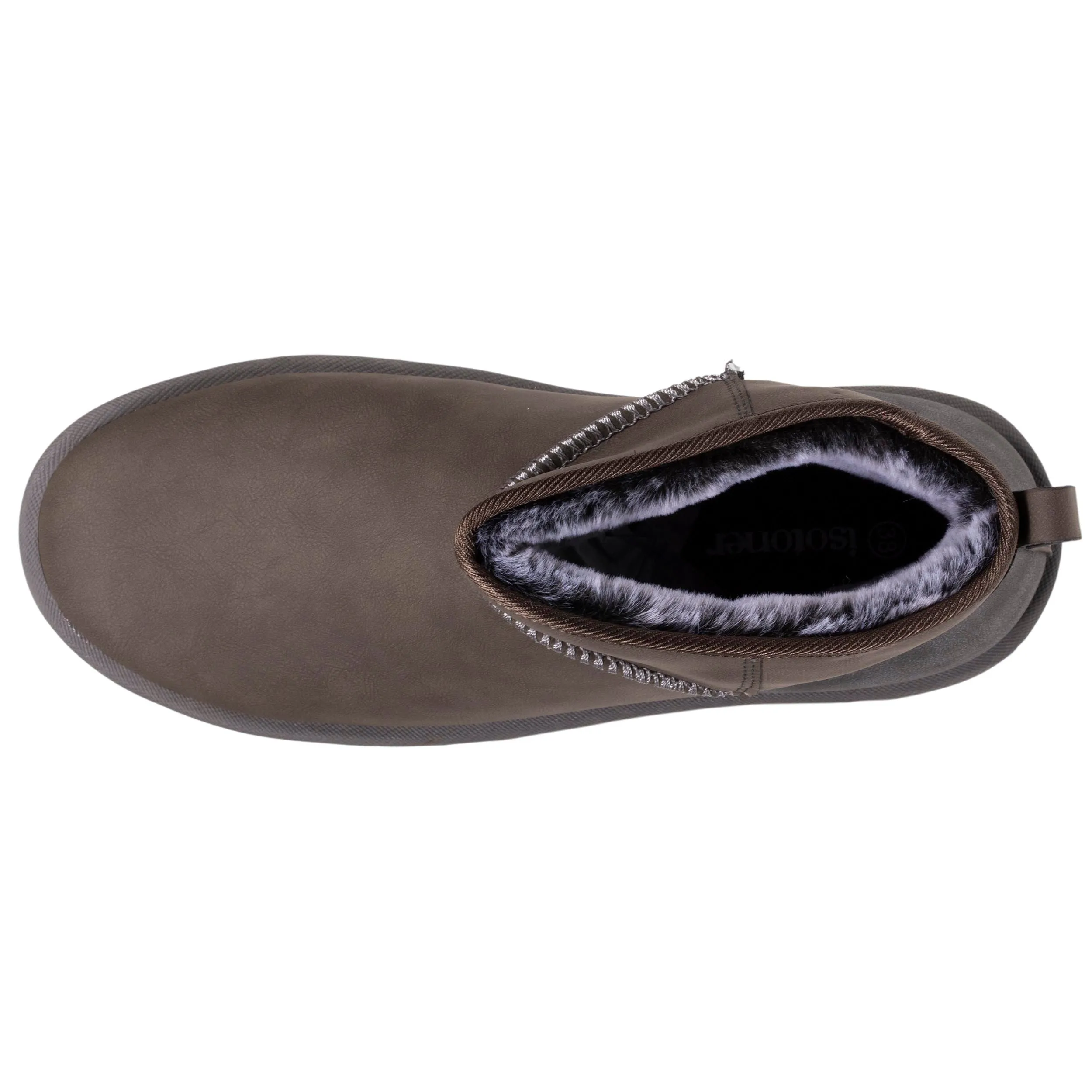 Bottines basses Femme imitation fourrure Gris