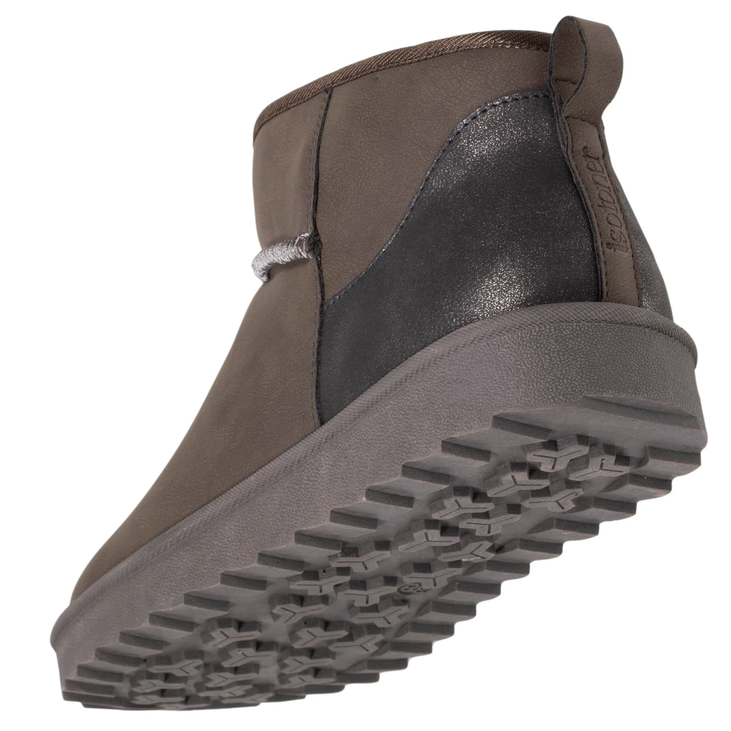 Bottines basses Femme imitation fourrure Gris