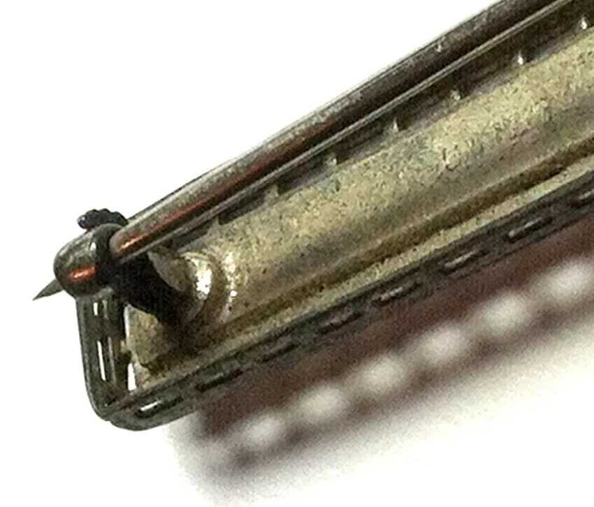 Brilliant Rhinestone Studded Bar Pin circa 1910s
