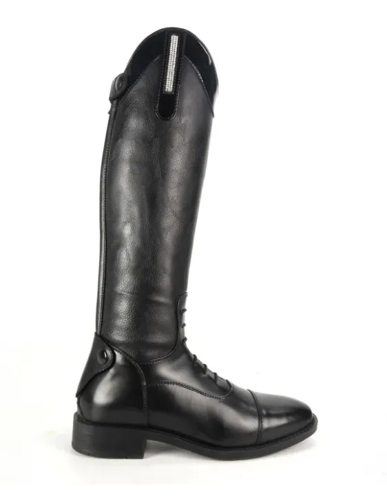 Brogini Girls Como Piccino Long Boots. Patent Top with diamante