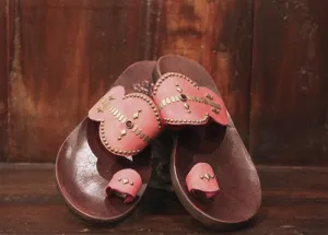 Calleen Cordero Mila Studded Hot Pink Leather Sandal