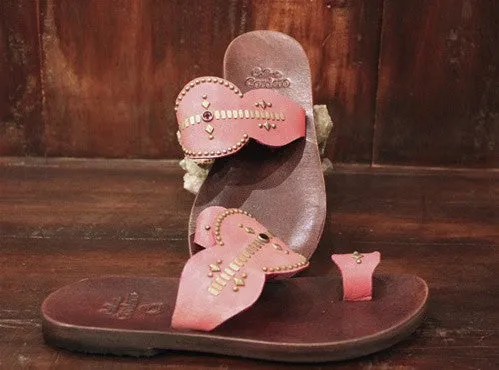 Calleen Cordero Mila Studded Hot Pink Leather Sandal