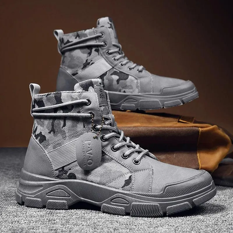 Camouflage High Top Canvas Boots - KA4850 Men's Casual Shoes