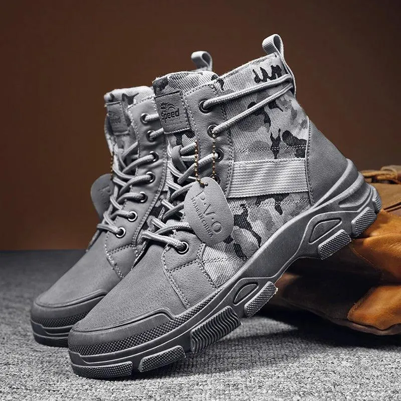 Camouflage High Top Canvas Boots - KA4850 Men's Casual Shoes