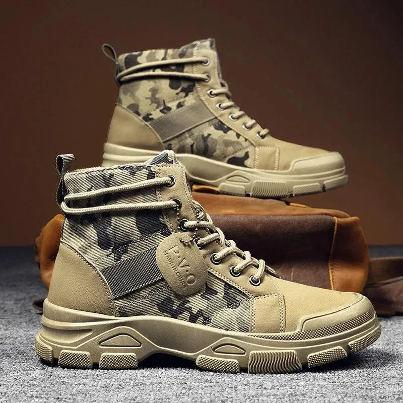 Camouflage High Top Canvas Boots - KA4850 Men's Casual Shoes