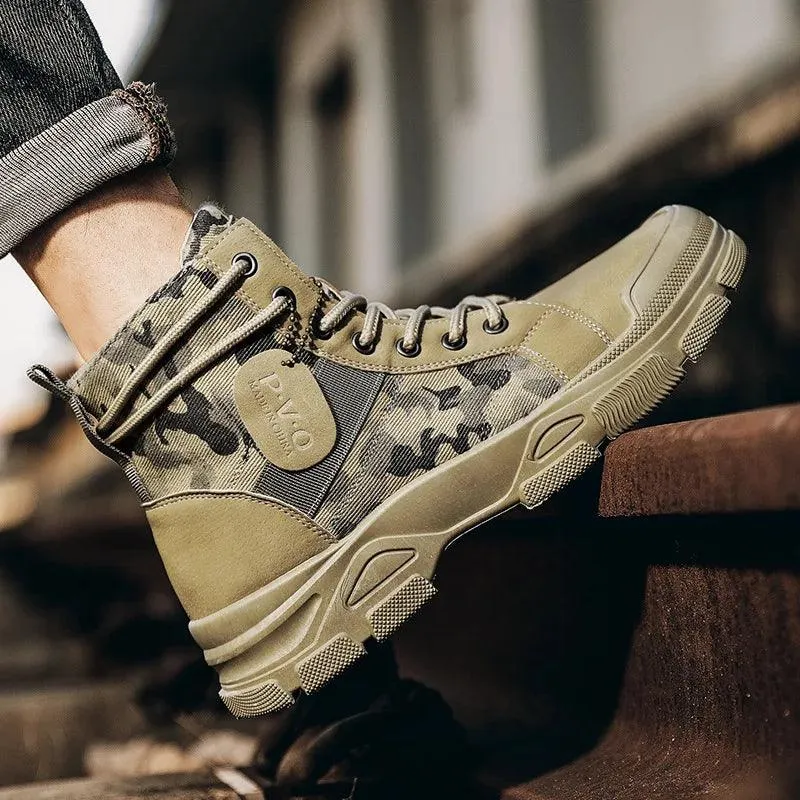Camouflage High Top Canvas Boots - KA4850 Men's Casual Shoes