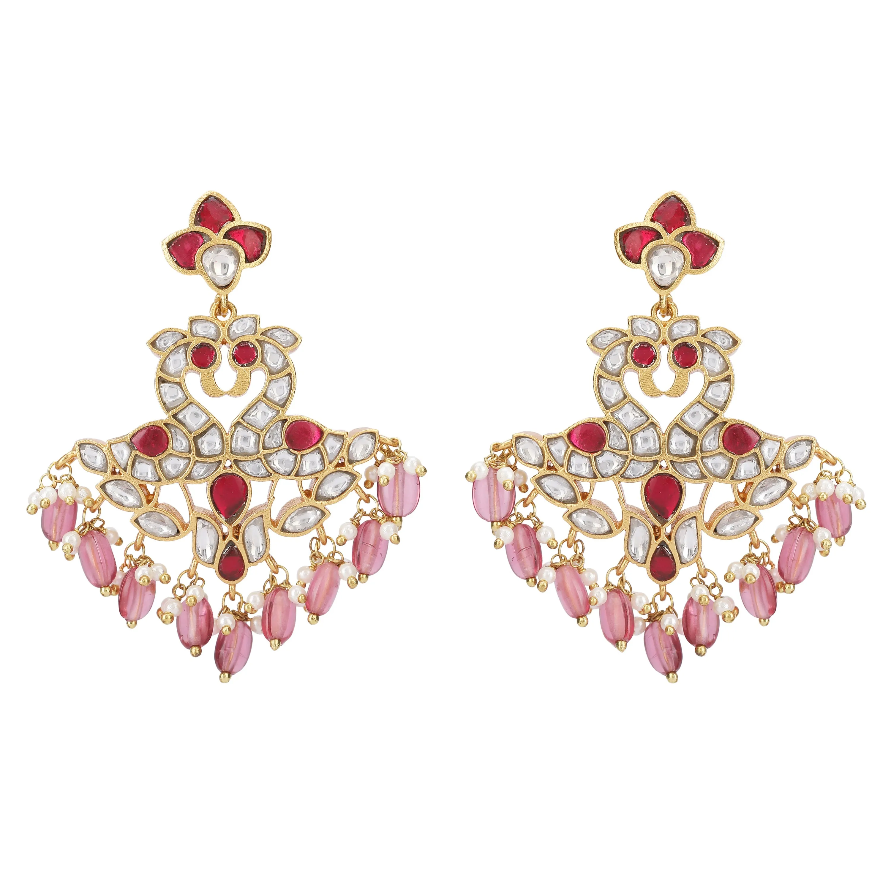 CHANDA KUNDAN PEACOCK EARRING