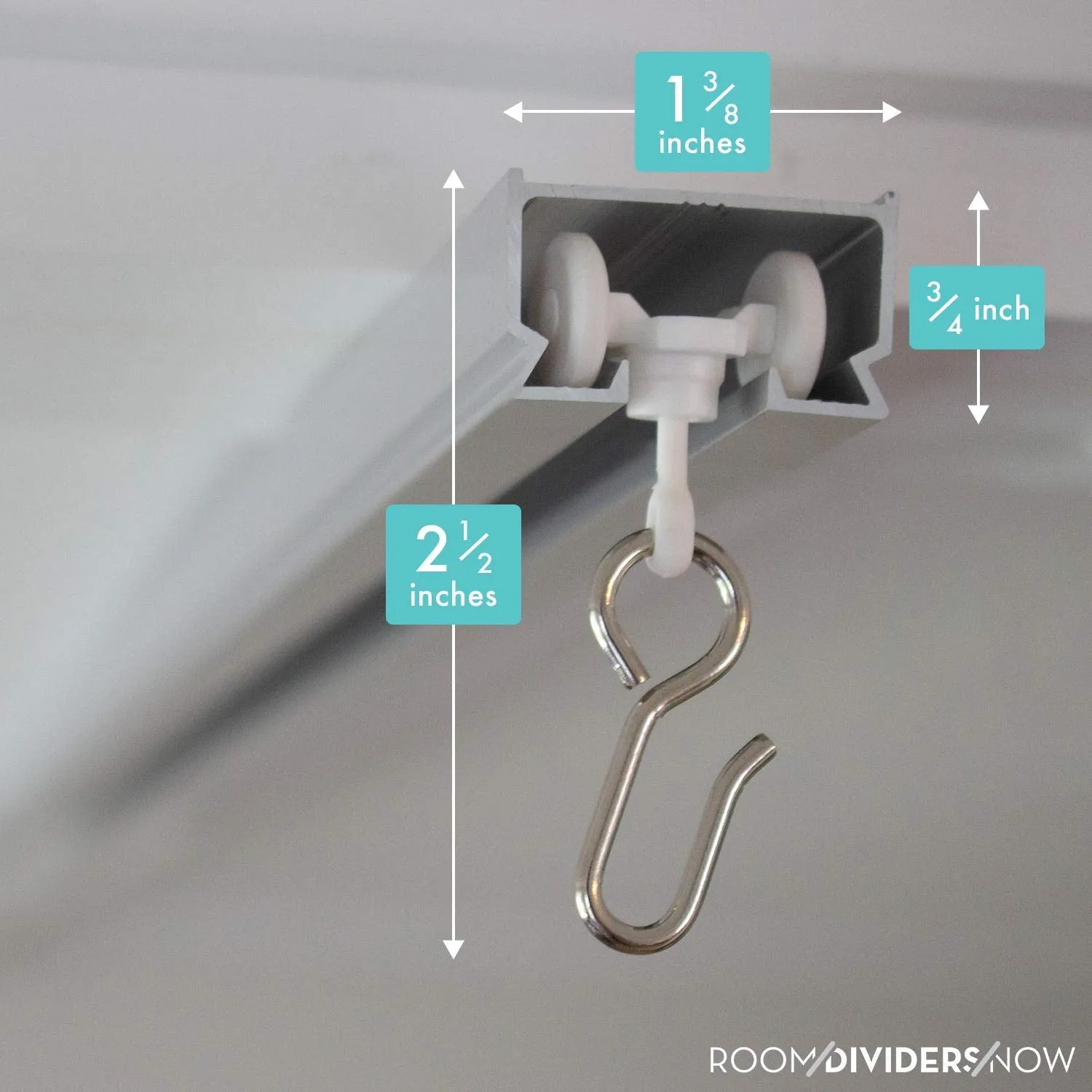 Corner Ceiling Track Set - 90 Degree Angle (Silver)