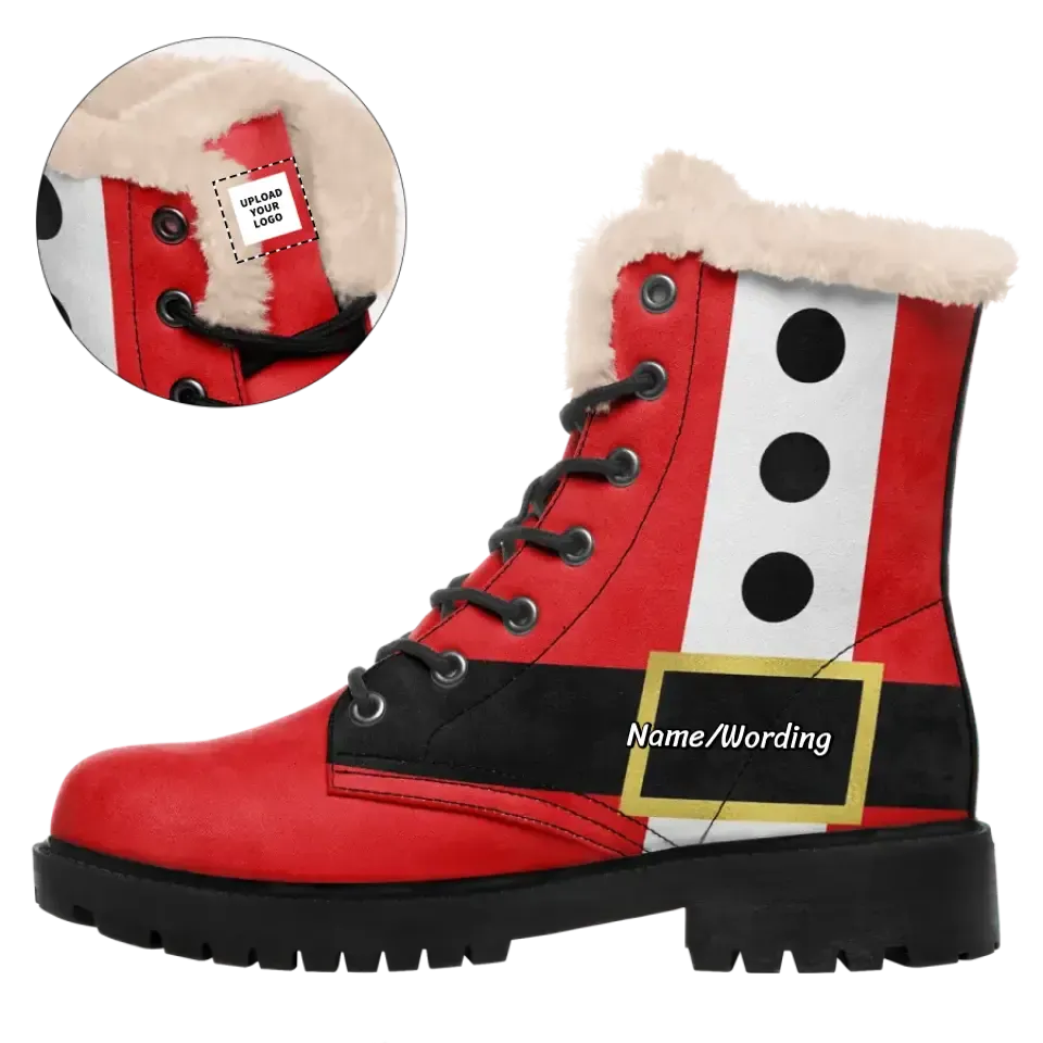 Custom business gifts, company logo gifts Personalized Christmas Boots, Custom Santa Boots, Warm-Fur Boots, Holidays Gift,WB-23020123