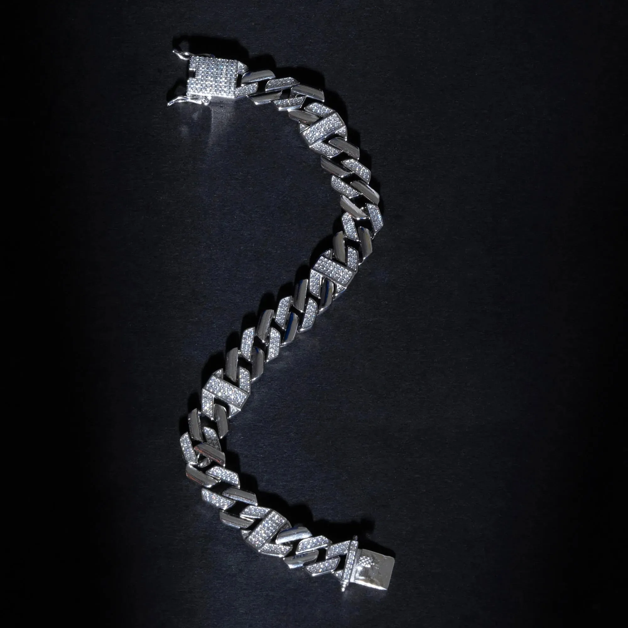 CZ Studded Silver Bracelet