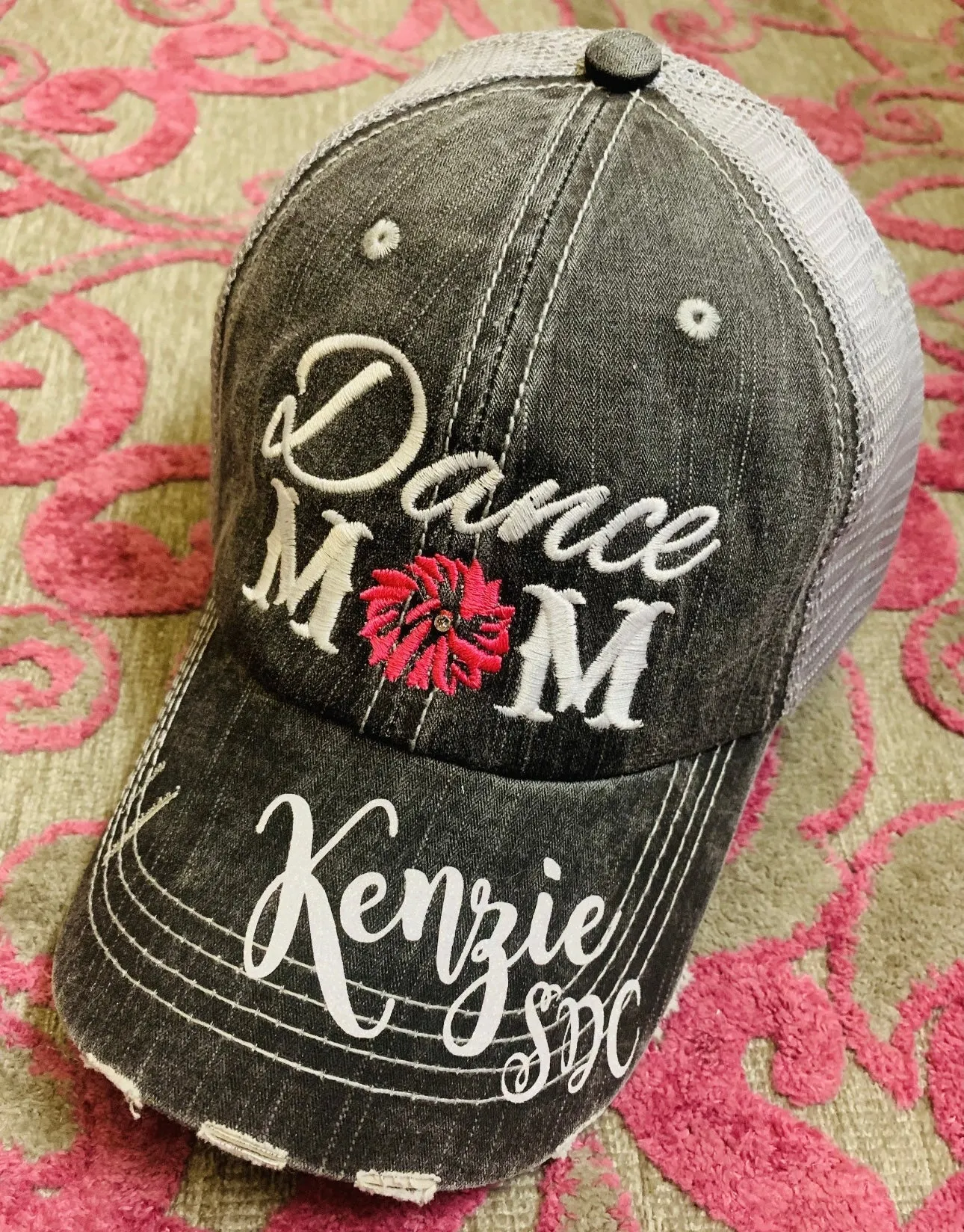 Dance hats and jewelry | Dance mom | Personalize | Embroidered distressed trucker caps