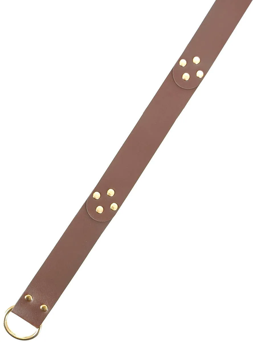 Deluxe Brown Leather Look Medieval Costume Belt