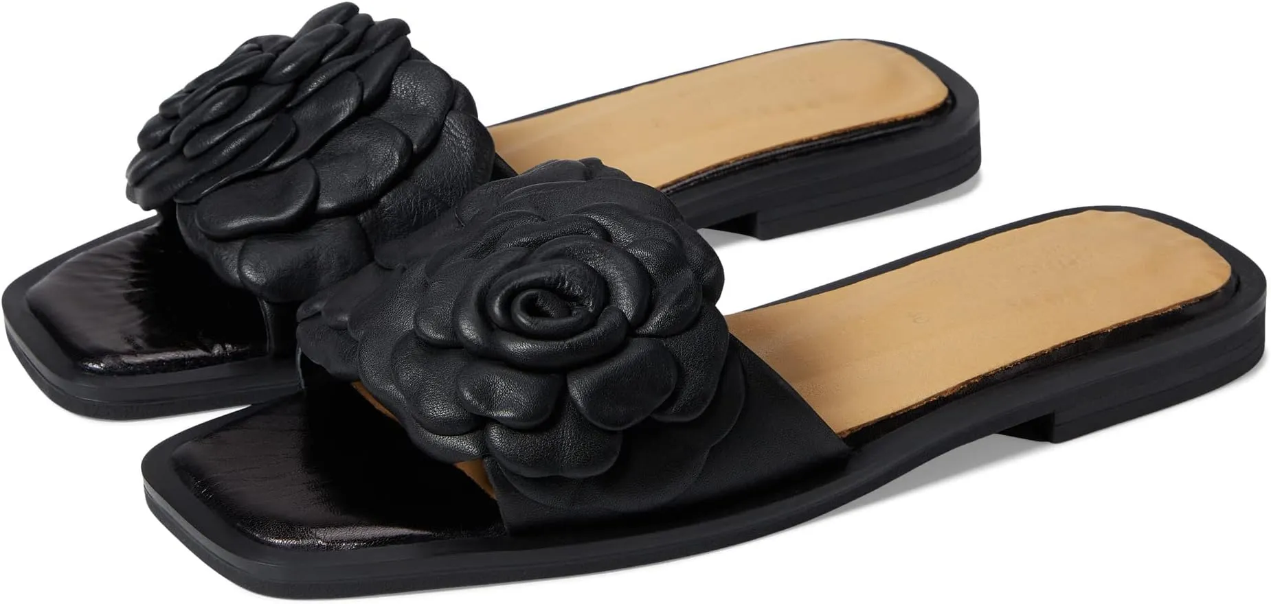 Domonique Spring Step Flat Sandals, Black