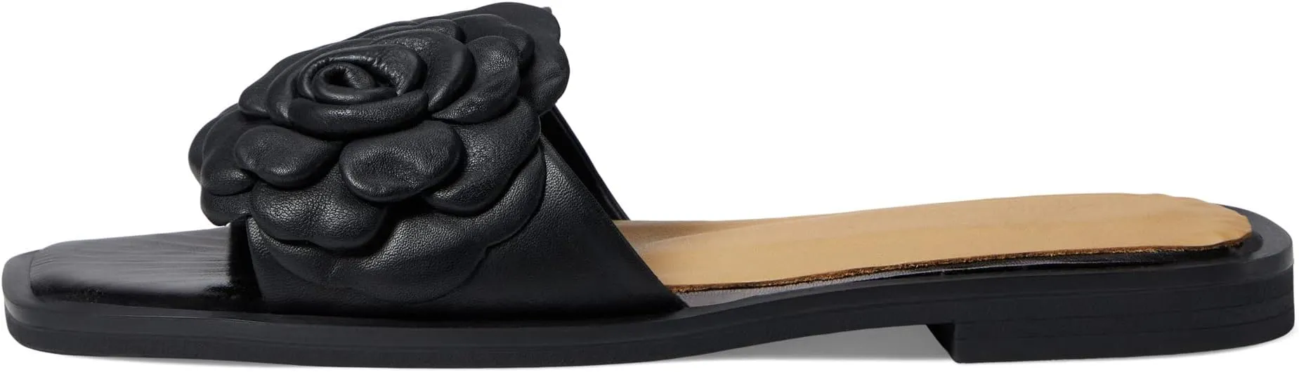 Domonique Spring Step Flat Sandals, Black