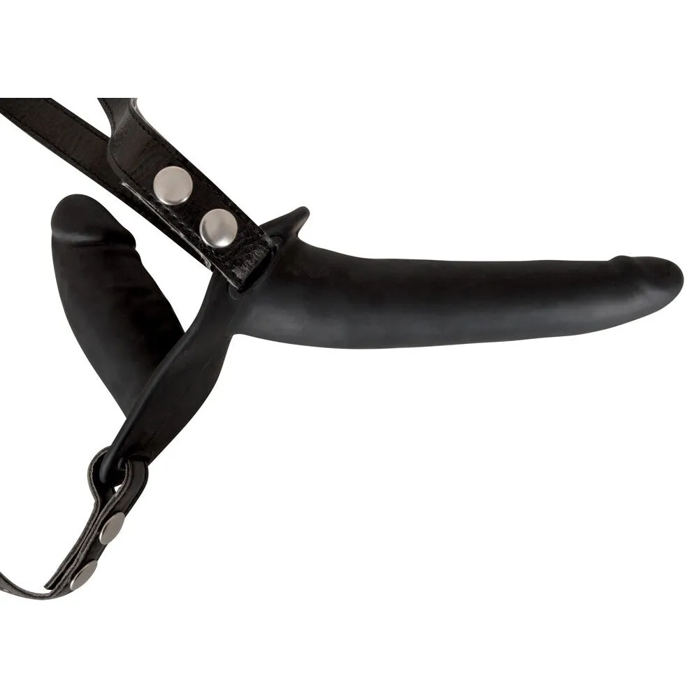 Double Strap-On Silicone Dildo Black