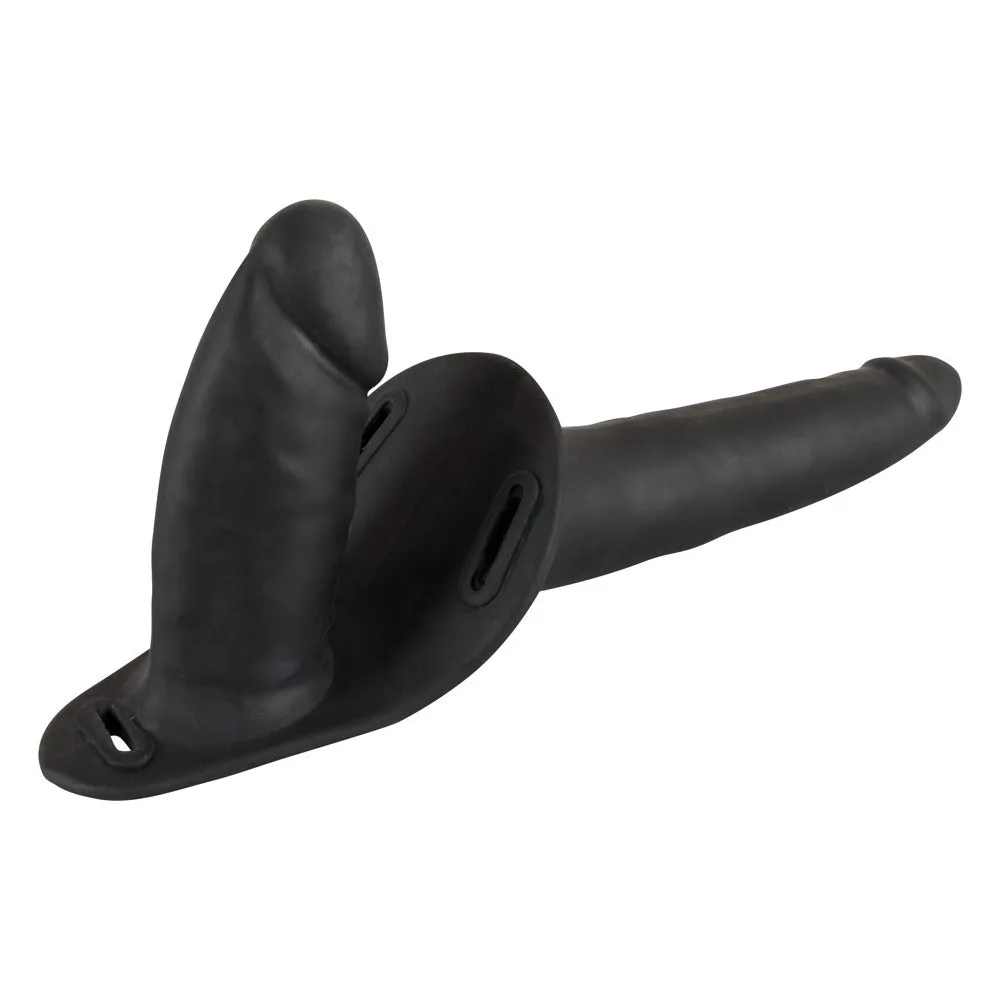 Double Strap-On Silicone Dildo Black