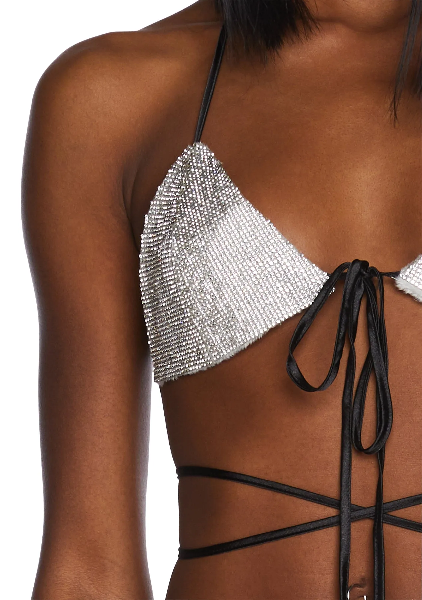Drip Disorder Rhinestone Bra