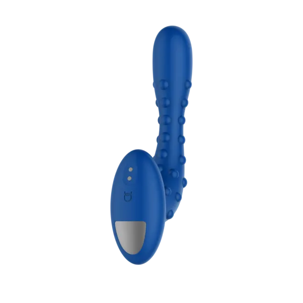 Forto Studded Pro Vibrating Prostate Massager Black - Blue