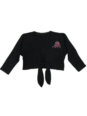 Girls Black Ballet Shoe Wrap Top 9M-8