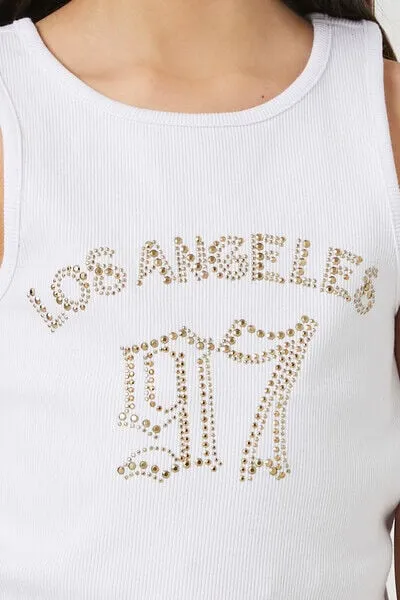 Girls Studded Los Angeles Tank Top (Kids)