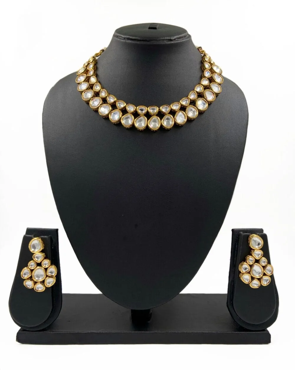 Gold Plated Kundan Necklace Set For Weddings Parties By Gehna Shop