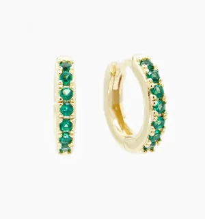 Green Hoop Earrings