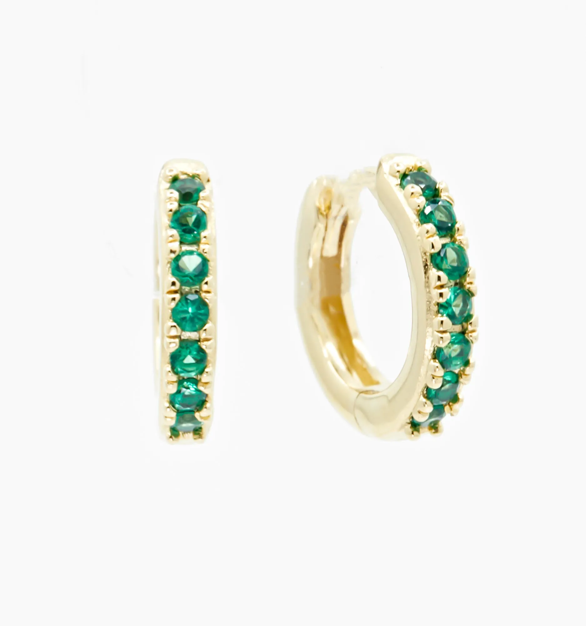 Green Hoop Earrings