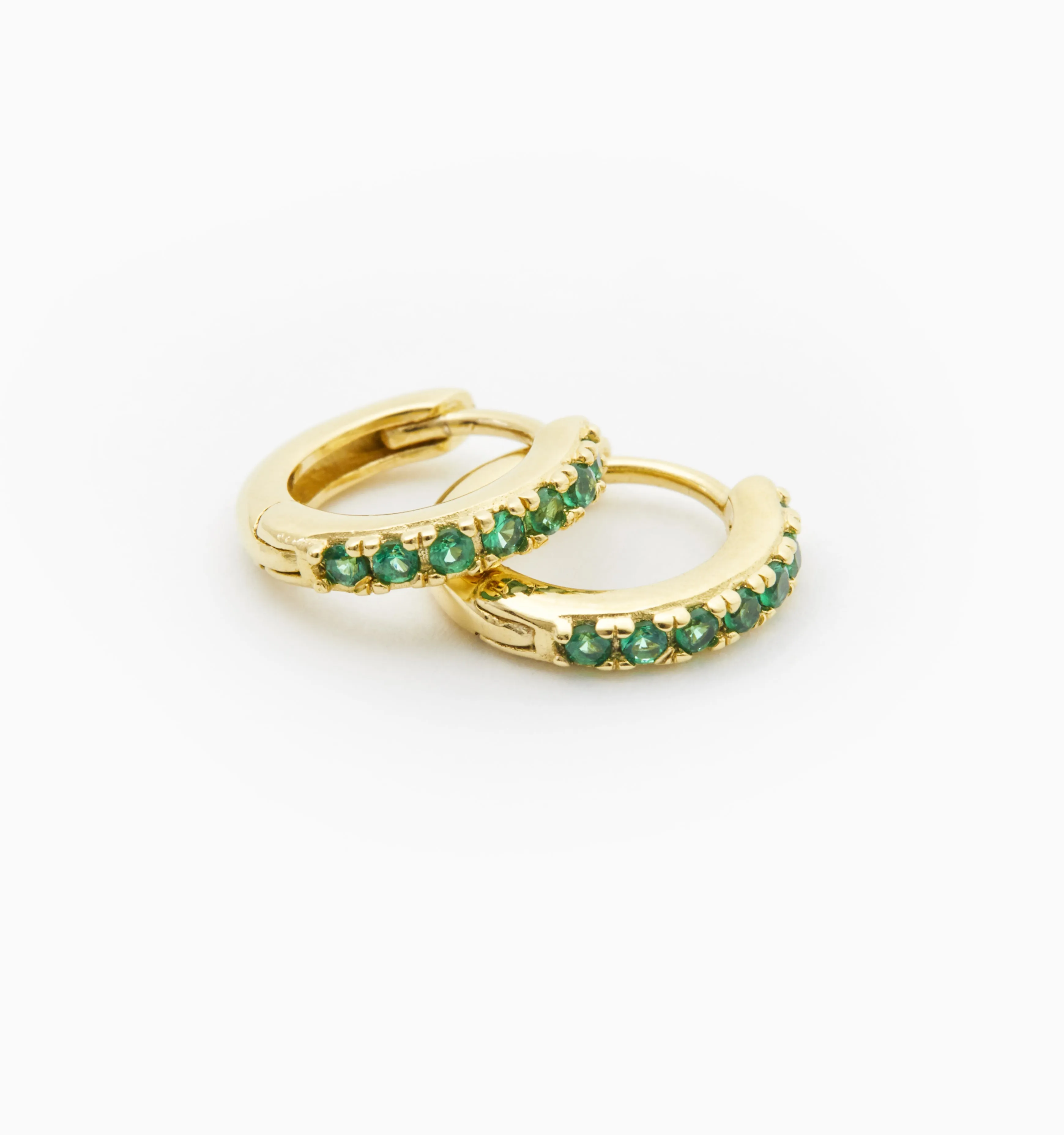 Green Hoop Earrings