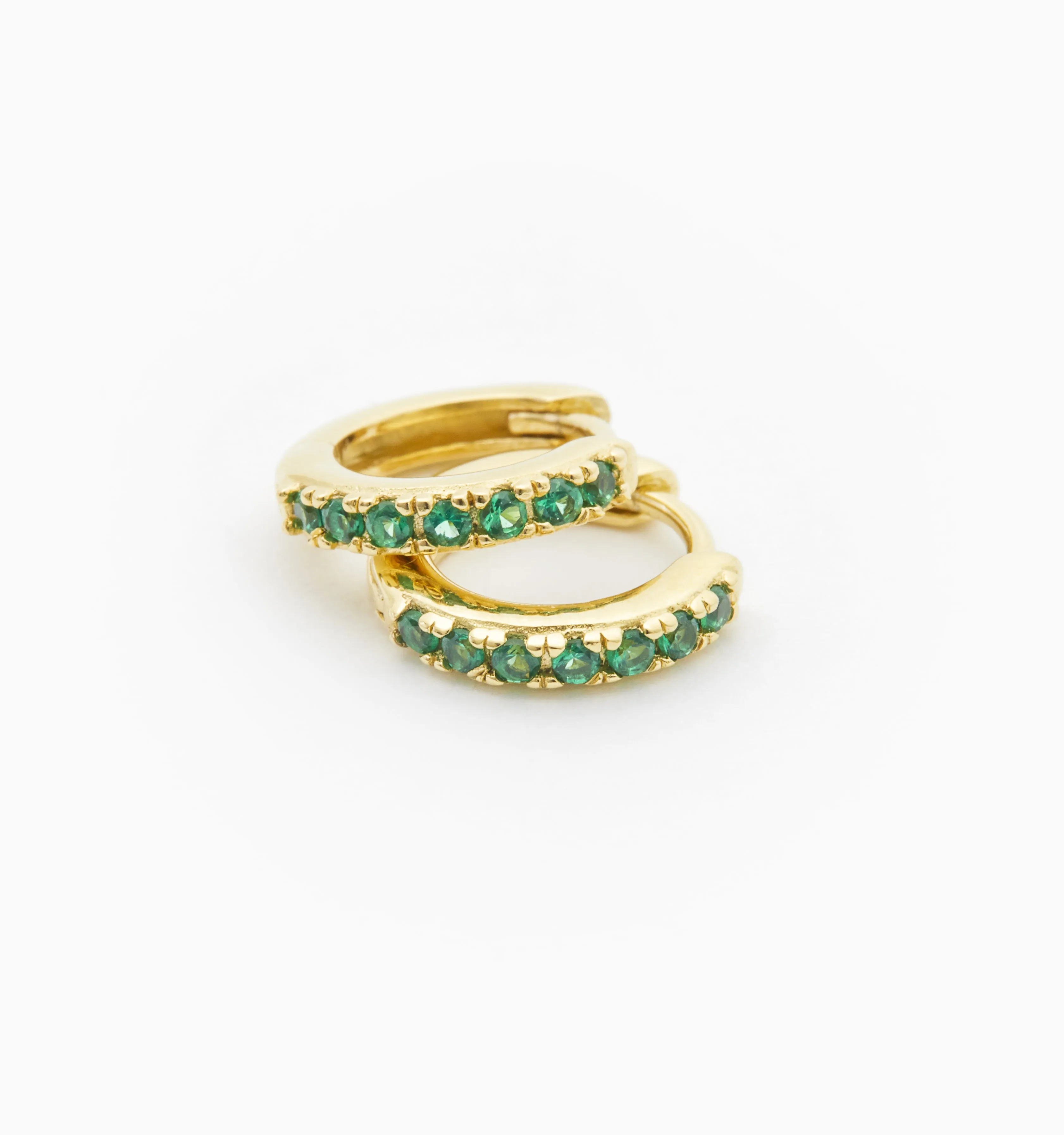 Green Hoop Earrings